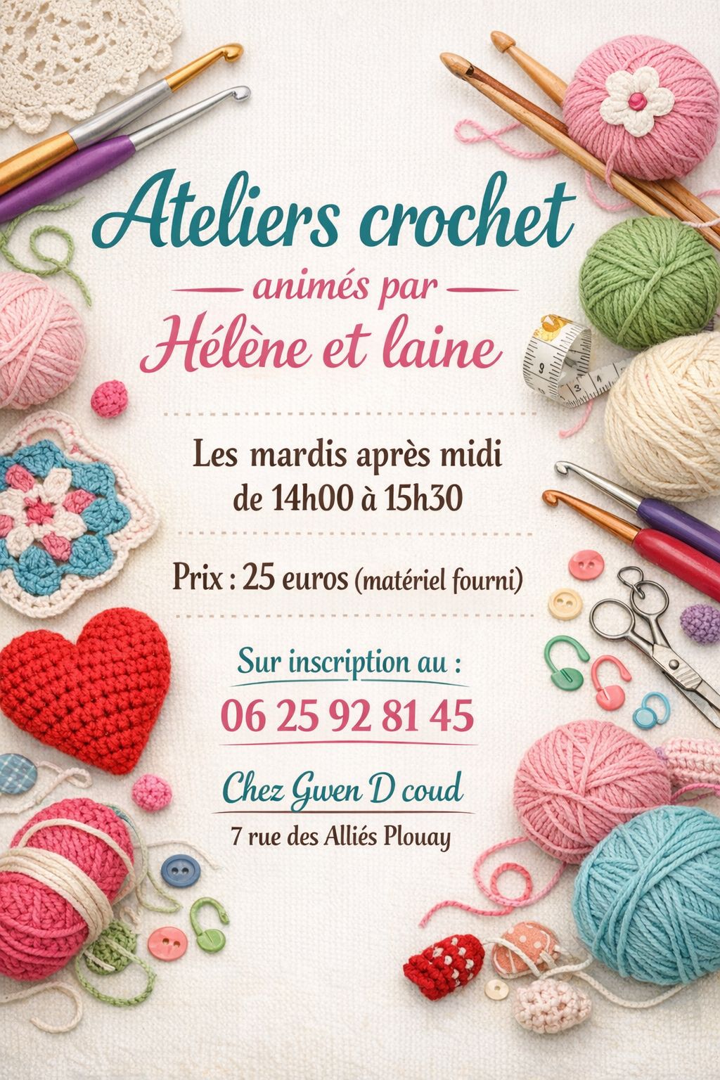 Atelier créatif - Atelier crochet - Apprendre à faire du crochet